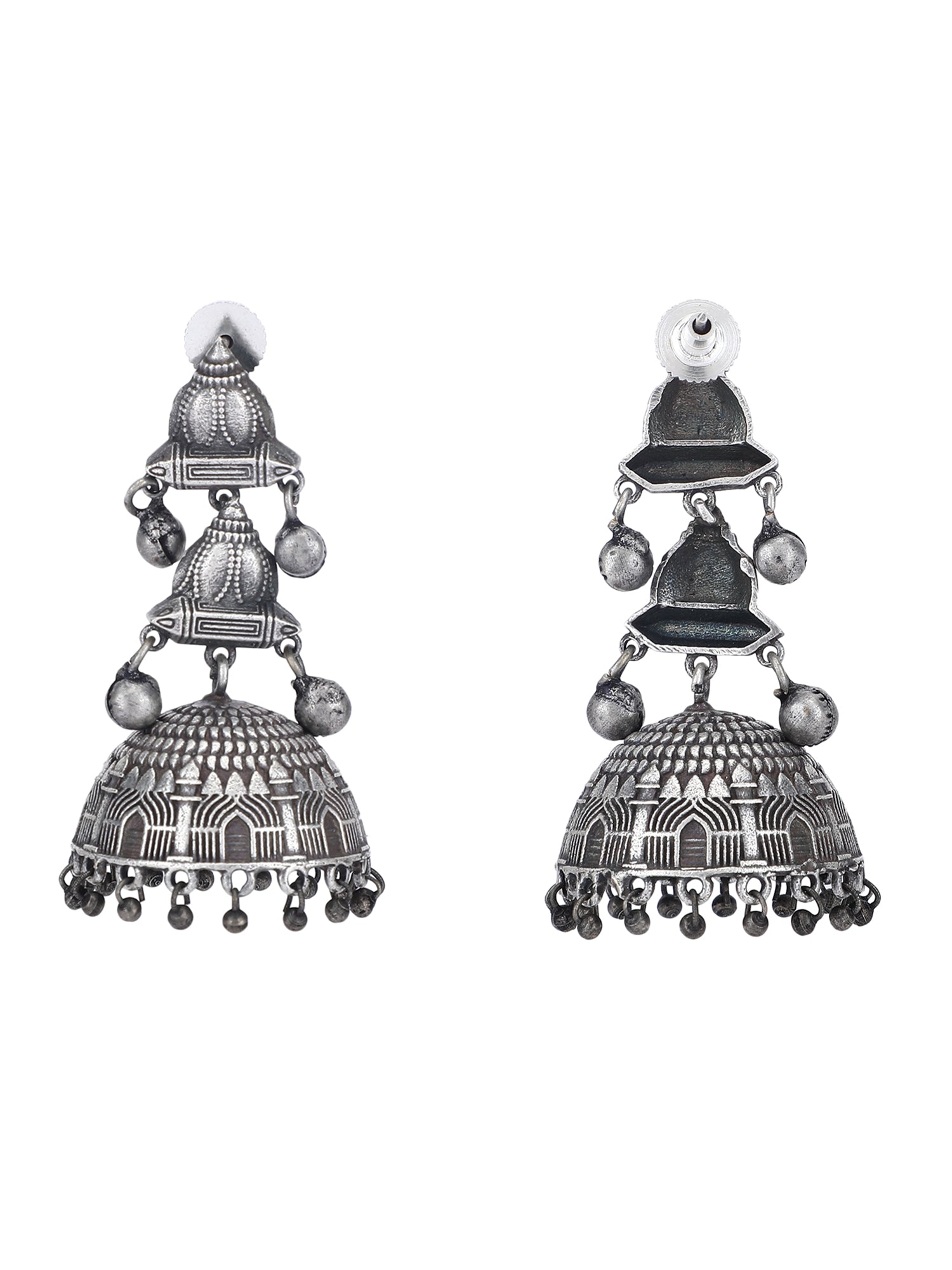  Oxidized Silver Jhumka Earrings