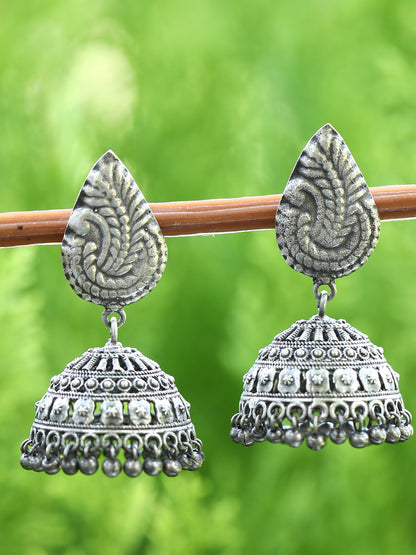 Antique Oxidized Silver Jhumka Earrings