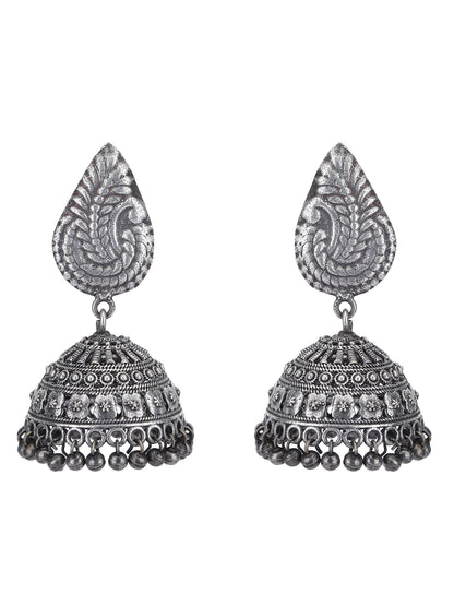 Antique Oxidized Silver Jhumka Earrings