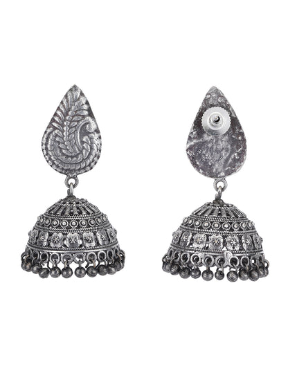 Antique Oxidized Silver Jhumka Earrings