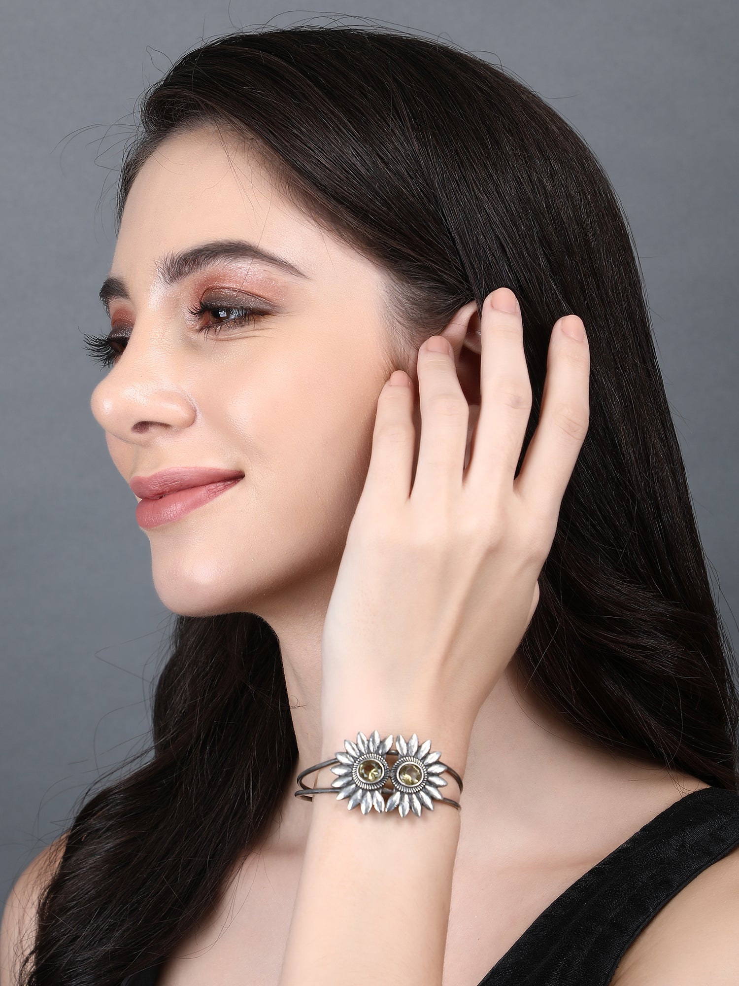 Classic Oxidized Grey Bracelet for Women