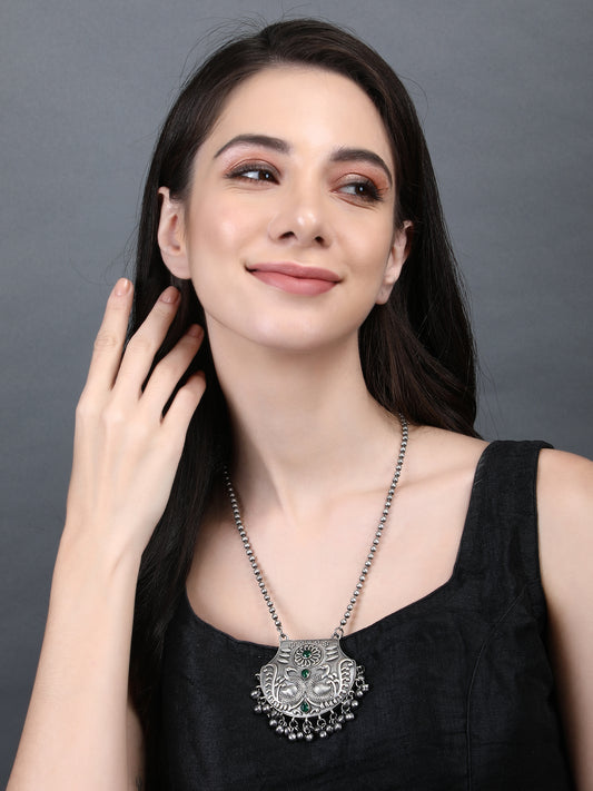 Classic Oxidized Grey Necklace for Women