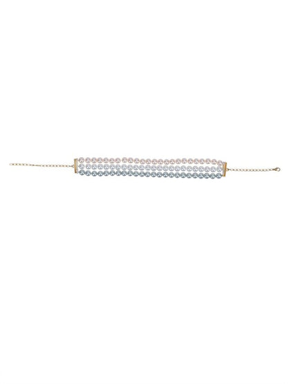 Elegant Gold-Plated Pearl Layered Necklace & Studs Set