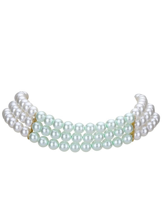 Gold-Plated Layered Pearl Necklace Set