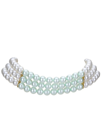 Gold-Plated Layered Pearl Necklace Set