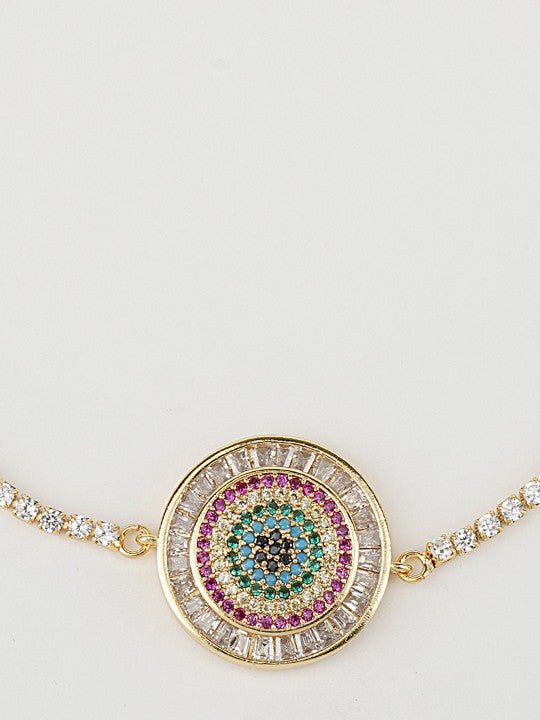 Zircon Blue and Purple Rakhi Bracelet 
