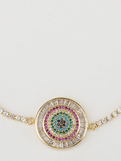 Zircon Blue and Purple Rakhi Bracelet 