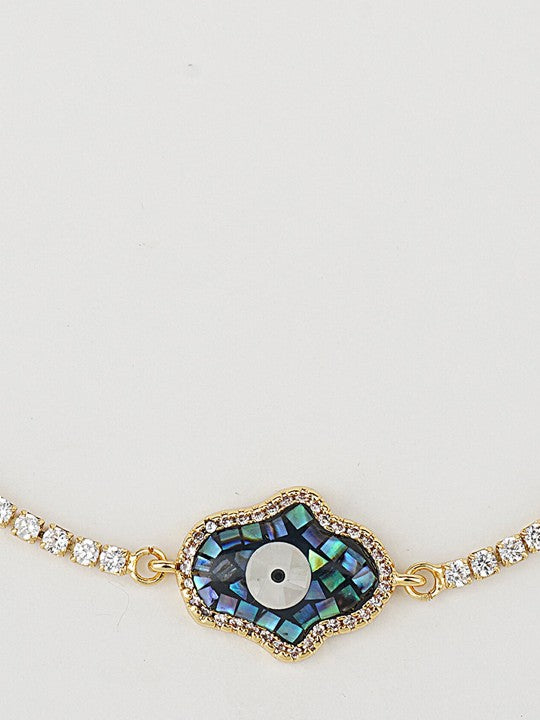 American Diamond Zircon Blue Rakhi Bracelet