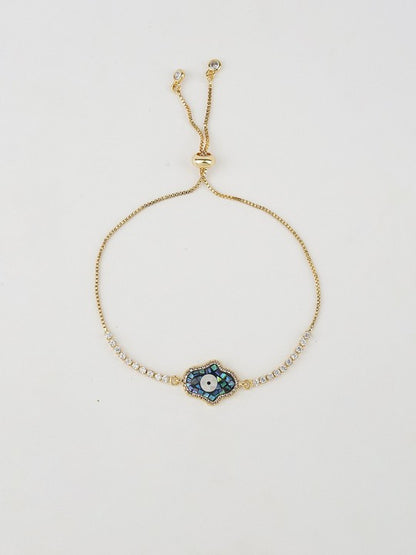 American Diamond Zircon Blue Rakhi Bracelet