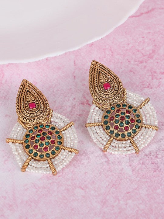 Antique Gold Traditional Earrings – Ethnic Jewelry