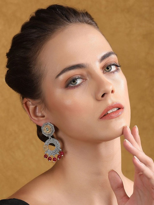 Oxidized Silver & Gold-Toned Statement Earrings